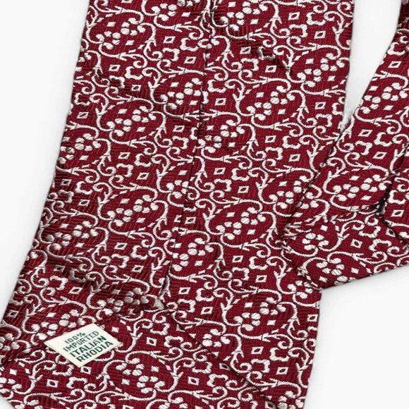 Rhodia Tie Vintage 1970's Wide Polyester Disco Loud Mod Paisley Geometric Red - Picture 4 of 6